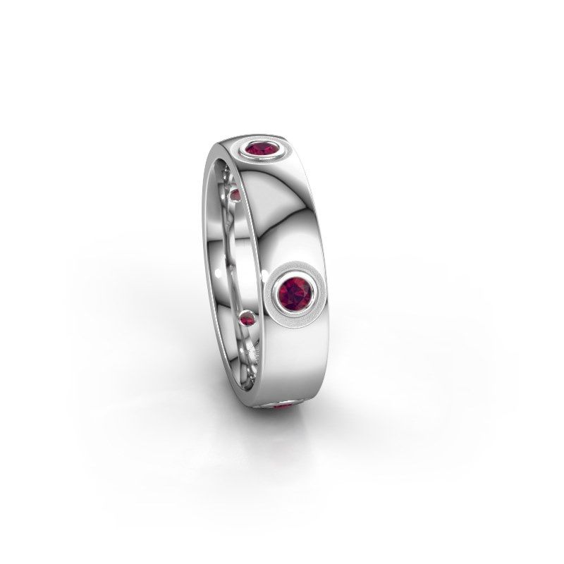 Image of Wedding ring WH0139L25BP<br/>950 platinum ±5x2 mm<br/>Rhodolite
