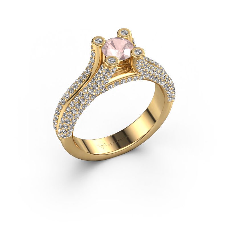 Engagement ring Stefanie 2 585 gold morganite champagne 5 mm