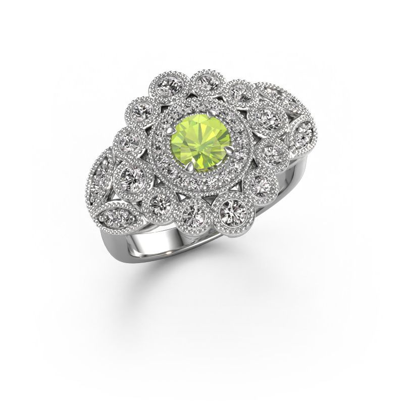 Ring Elia 585 white gold peridot 5 mm