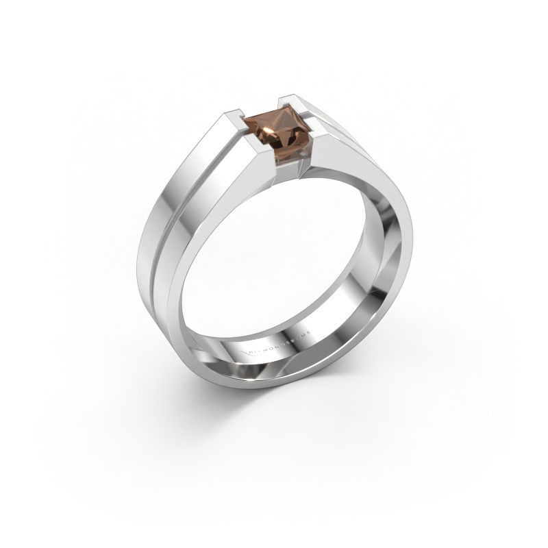 Men's ring Stefan 585 white gold brown diamond 0.50 crt