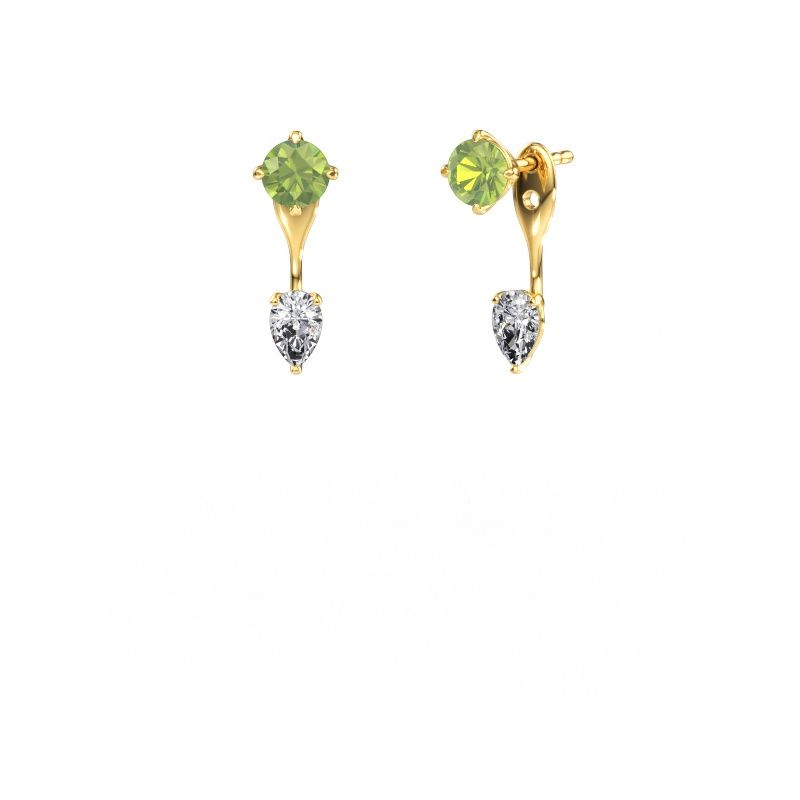 Drop earrings Kate RND-PER 585 gold peridot 5 mm