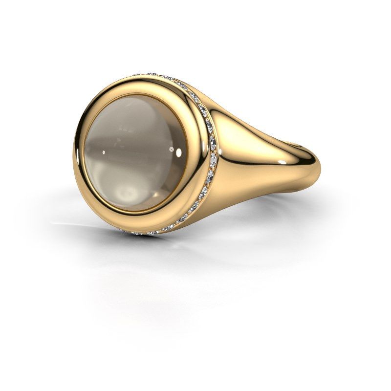 Afbeelding van Ring Lesli RND<br/>585 goud<br/>Rookkwarts 10 mm