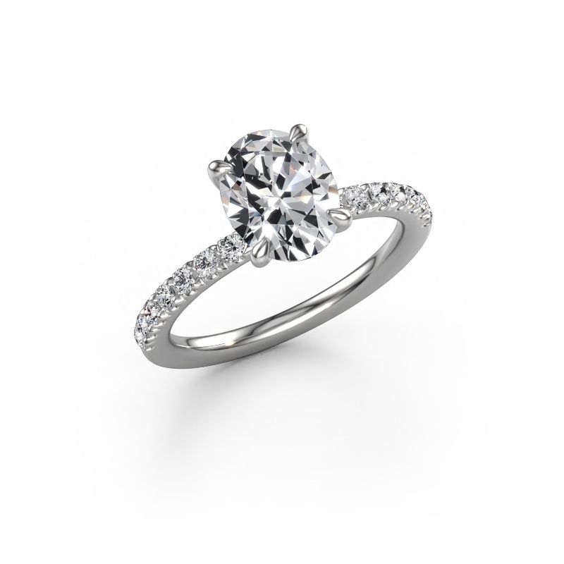 Verlovingsring Crystal OVL 2 585 witgoud lab-grown diamant 2.08 crt