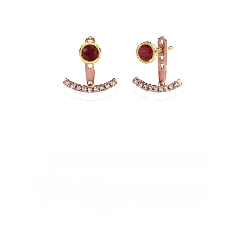 Ohrringe Rosetta 585 Roségold Rubin 4 mm