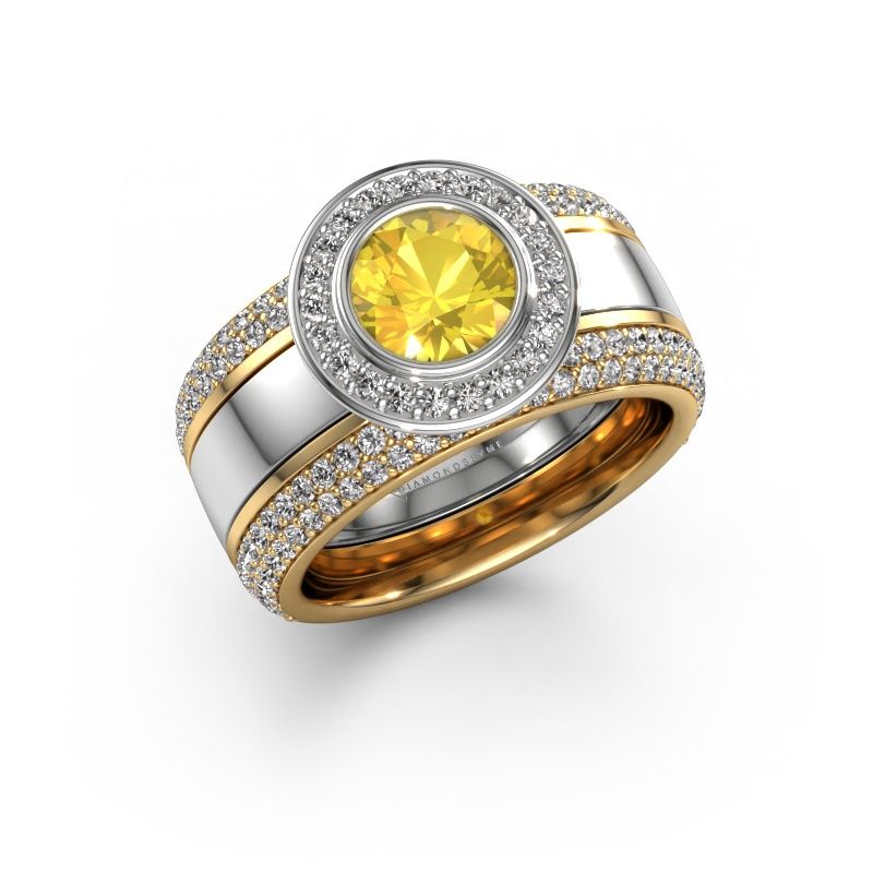 Ring Roxie 585 white gold yellow sapphire 6.5 mm