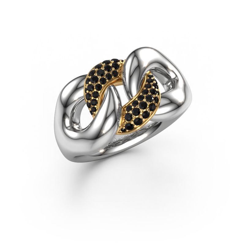 Ring Kylie 2 11mm 585 white gold black diamond 0.322 crt
