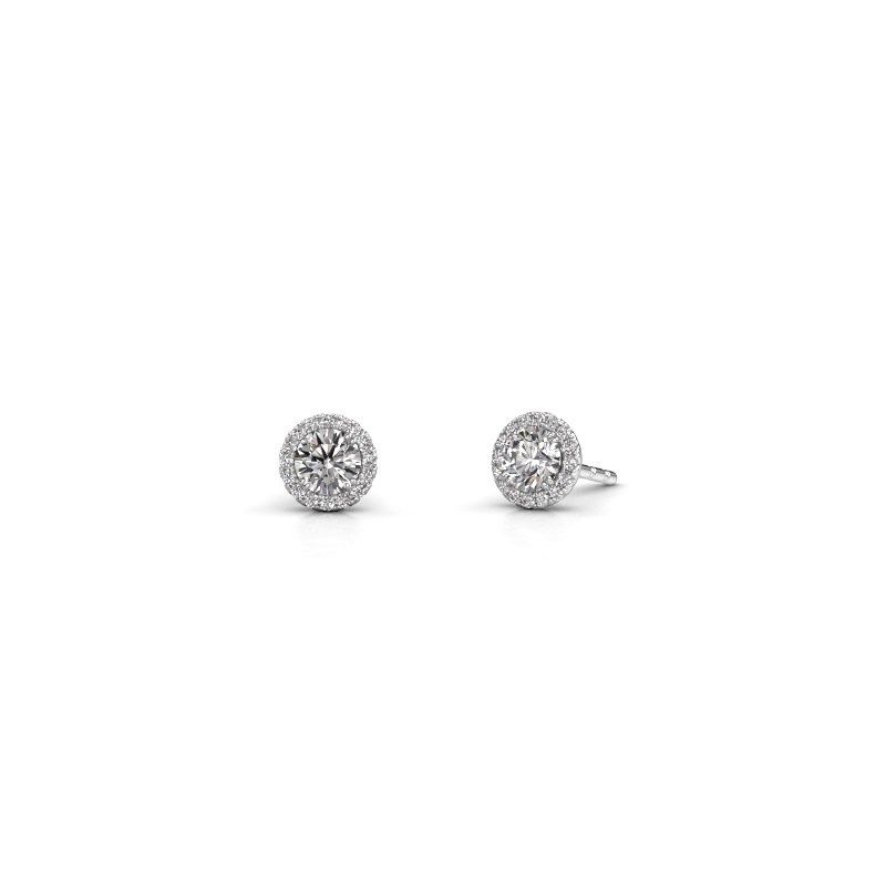 Image of Earrings Seline rnd 950 platinum zirconia 4 mm