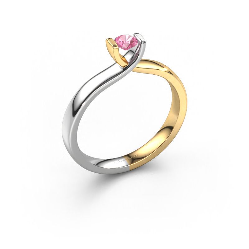 Ring Noor 585 gold pink sapphire 3.7 mm