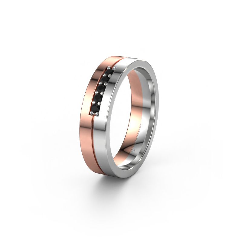 Trouwring WH0211L15AP 585 rosé goud zwarte diamant ±5x1.7 mm