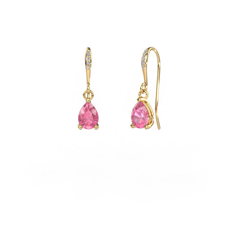 Pendants d'oreilles Laurie PER 2 585 or jaune saphir rose 7x5 mm