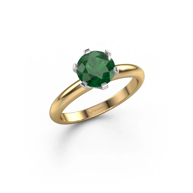 Engagement ring Tiffy 1 585 gold emerald 7 mm