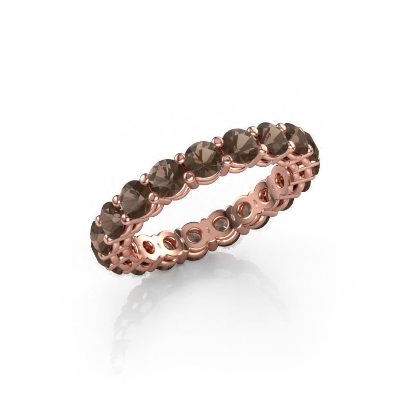 Bague superposable Michelle full 3.4 585 or rose quartz fumé 3.4 mm