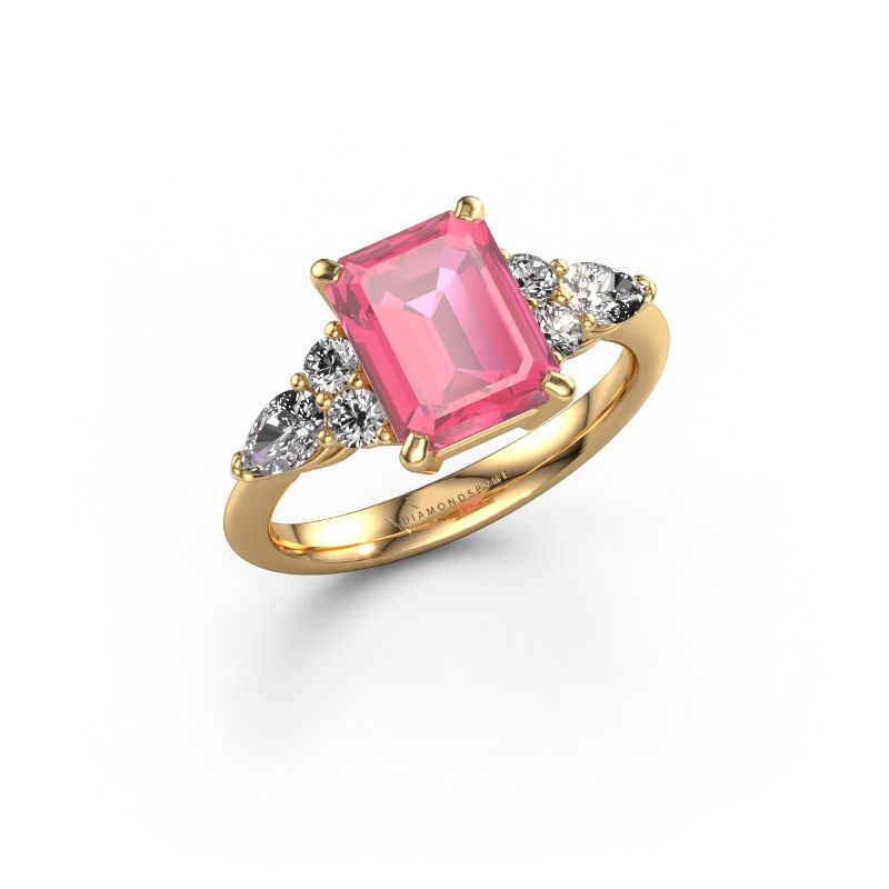 Promise ring Melani EME 585 gold pink sapphire 9x7 mm