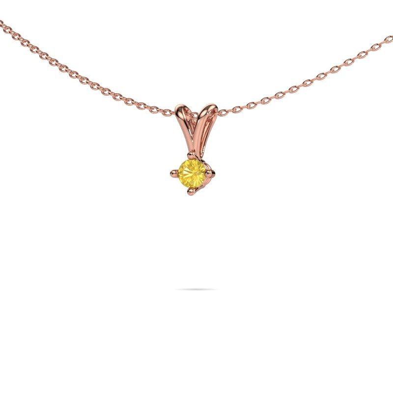Pendant Jannette 585 rose gold yellow sapphire 4 mm
