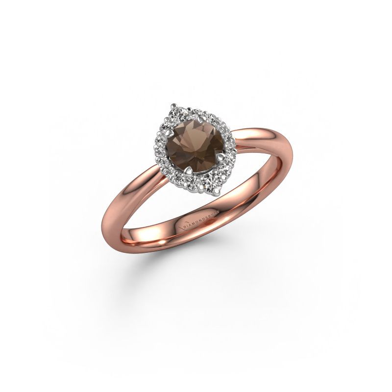 Verlobungsring Tora 585 Roségold Rauchquarz 5 mm