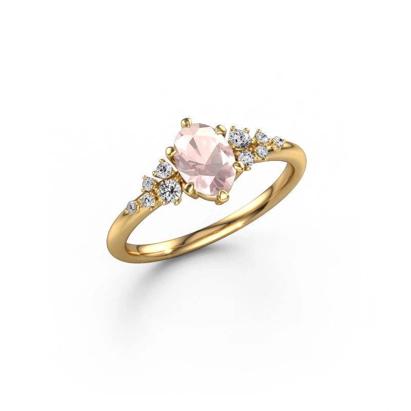 Ring Royce OVL 585 gold morganite champagne 7x5 mm