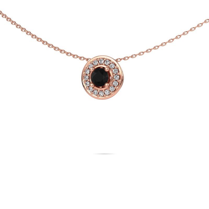 Pendant Agaat 585 rose gold black diamond 0.42 crt