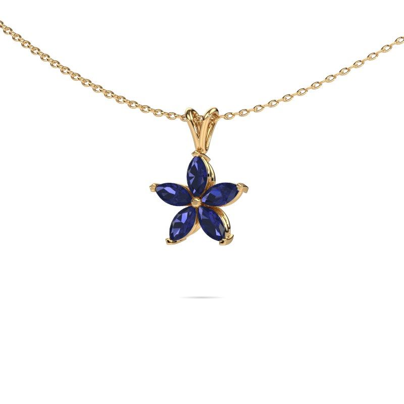 Pendant Sylvana 585 gold sapphire 5x2.5 mm