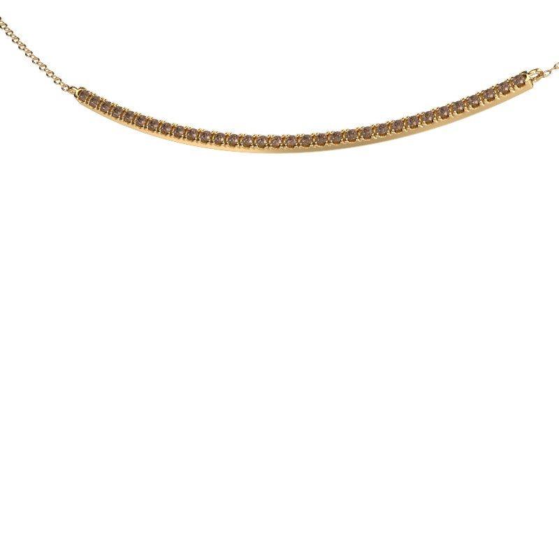 Bar Kette Simona 585 Gold Braun Diamant 0.48 crt