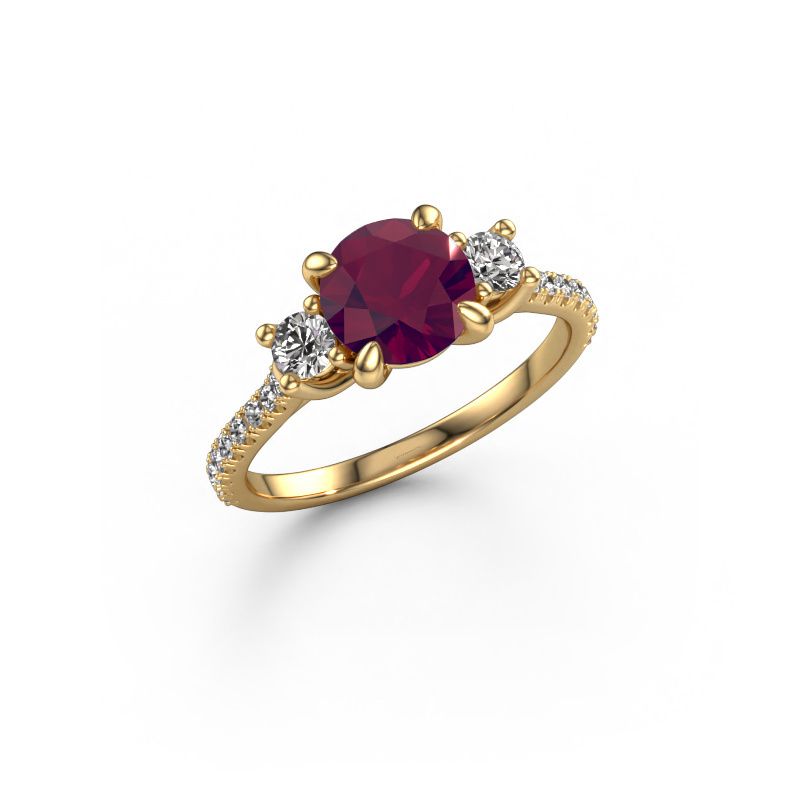 Verlobungsring Jesica 585 Gold Rhodolit 6.8 mm