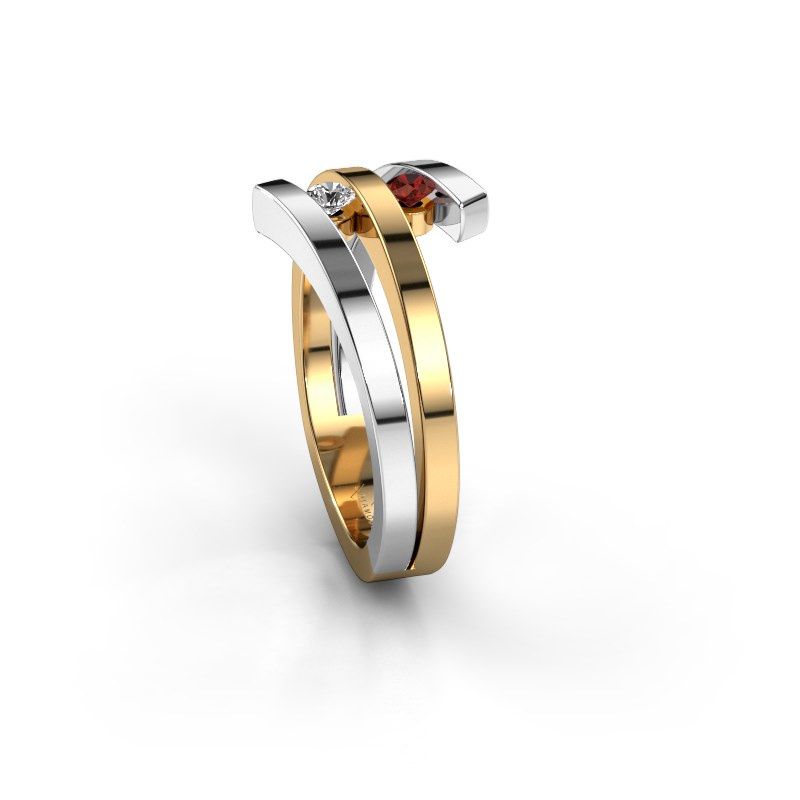 Image de Bague Synthia<br/>585 or jaune<br/>Grenat 2.5 mm