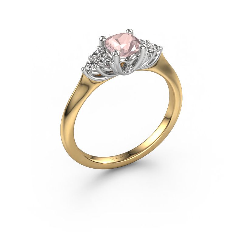 Engagement ring Felipa CUS 585 gold morganite champagne 5 mm