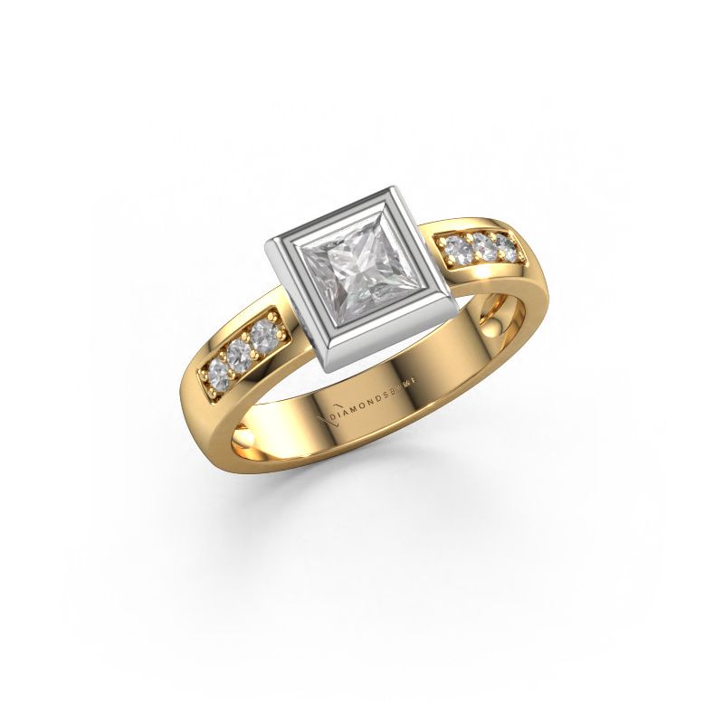 Ring Charlotte Square 585 goud diamant 0.50 crt
