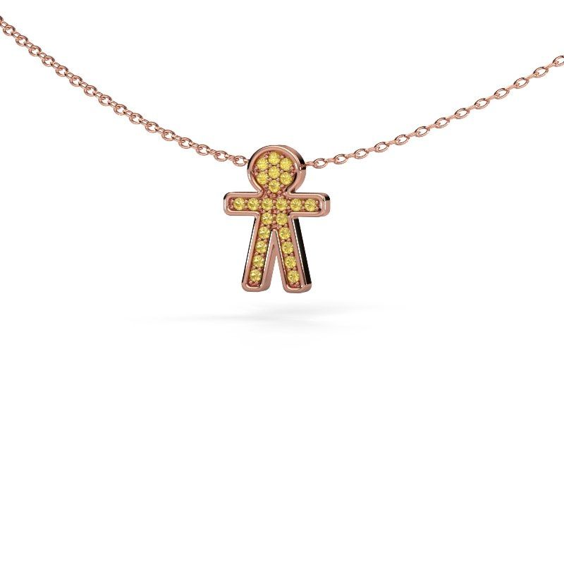 Anhänger Boy 585 Roségold Gelb Saphir 1 mm