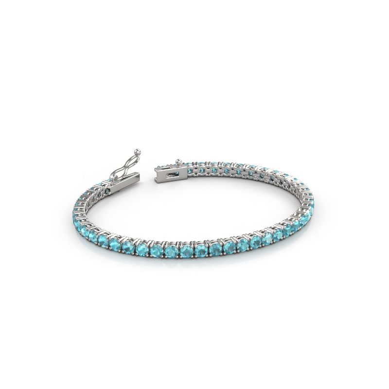 Tennis bracelet Shirley 3.4 585 blue topaz white gold 3.4 mm