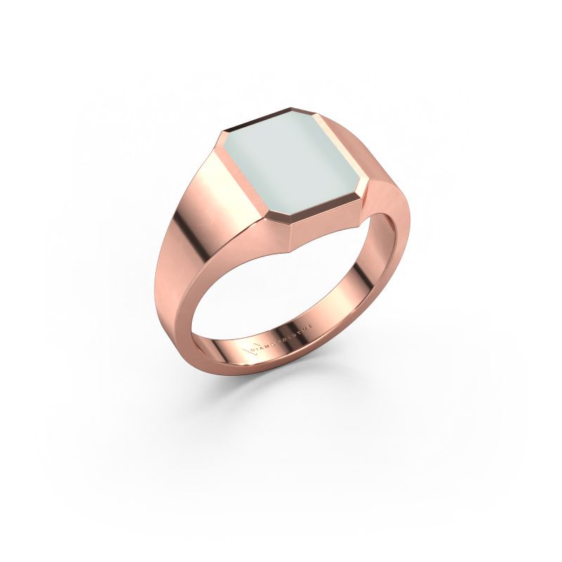 Pinky ring Lars 1 585 rose gold green sardonyx 10x8 mm