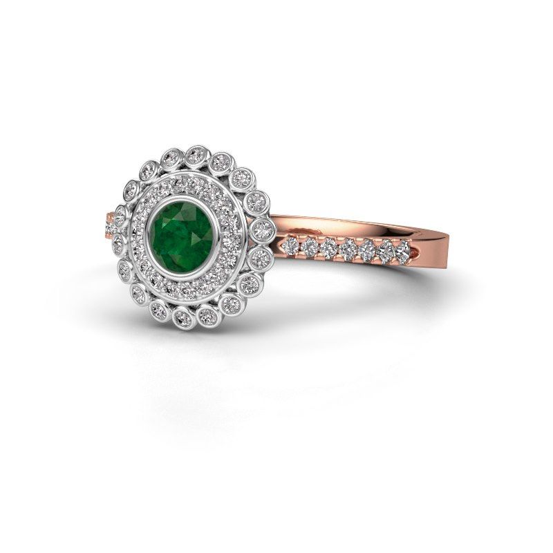 Image of Engagement ring Shanelle<br/>585 rose gold<br/>Emerald 4 mm