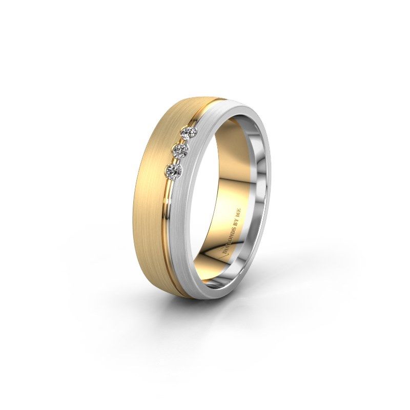 Image of Wedding ring WH0322L25AM<br/>585 gold ±6x1.7 mm<br/>Lab-grown diamond