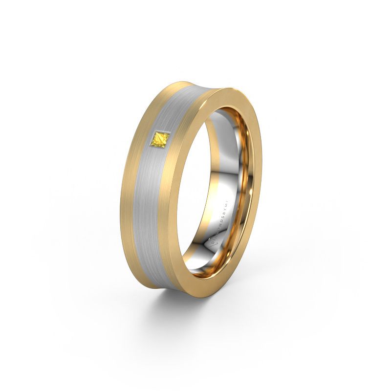 Trouwring WH2238L2 585 goud gele saffier ±6x2.2 mm