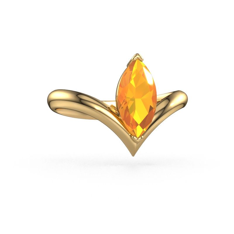 Engagement ring Maddy MRQ 585 gold citrin 11x5.5 mm