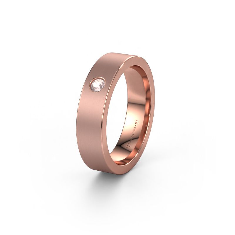 Wedding ring WH0101L15BM 585 rose gold morganite champagne ±5x2 mm