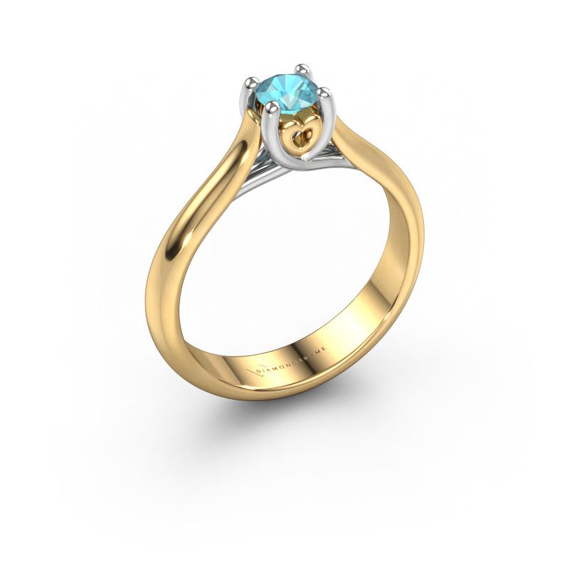 Engagement ring Nisa 585 gold blue topaz 4.2 mm