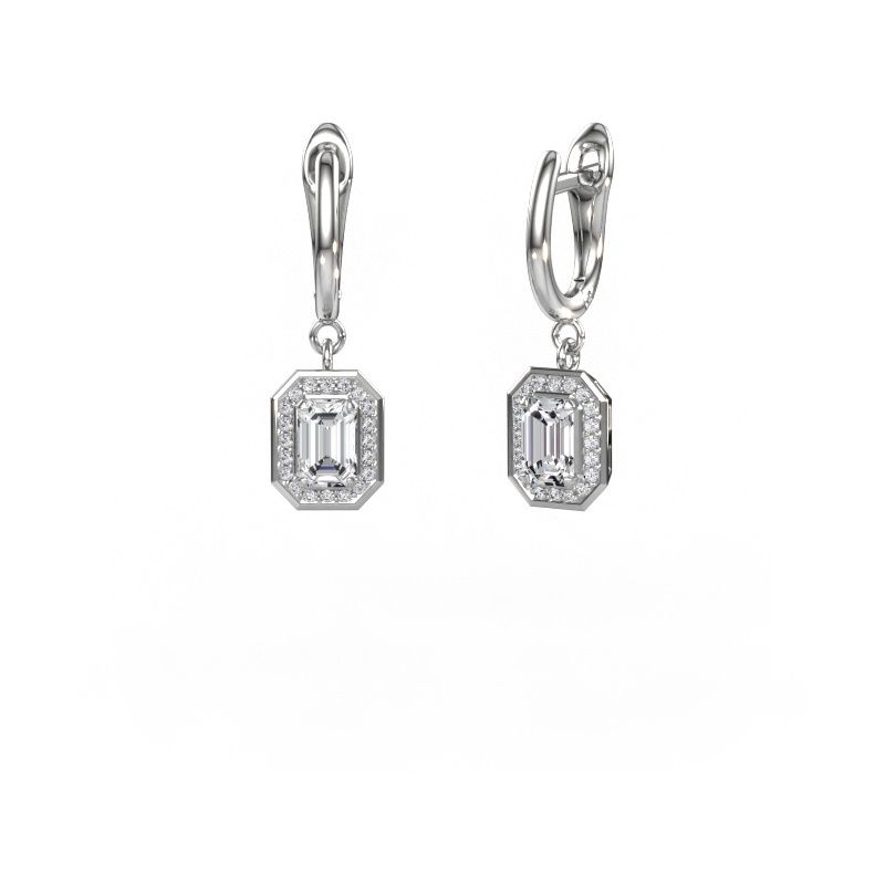 Pendants d'oreilles Dodie 1 950 platine diamant synthétique 0.70 crt