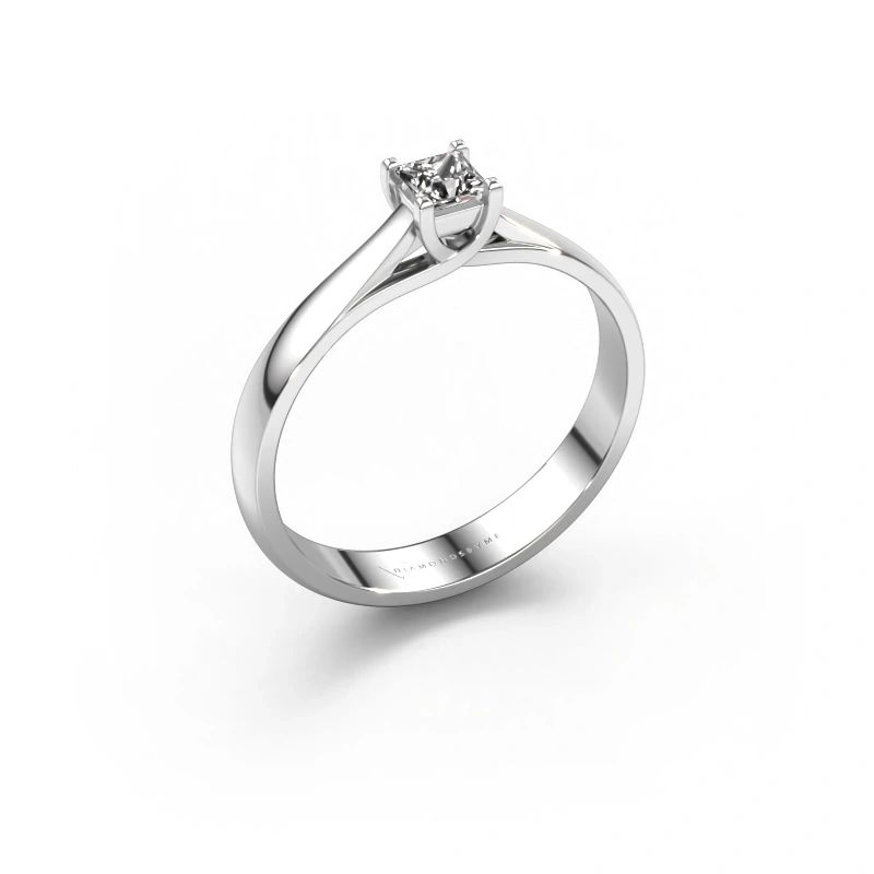 Verlobungsring Mia Square 950 Platin Diamant 0.17 crt