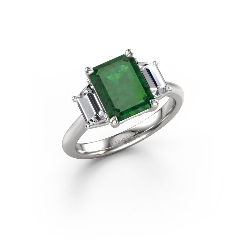 Verlobungsring Maggie EME 950 Platin Smaragd 9x7 mm