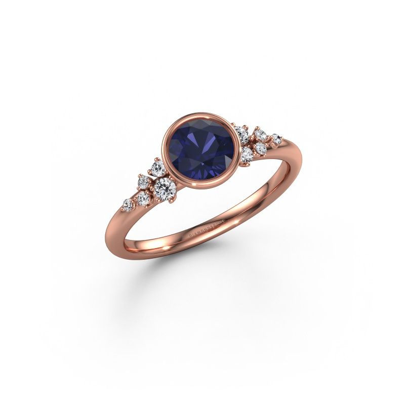 Engagement ring Aliyah RND 585 rose gold sapphire 5.7 mm