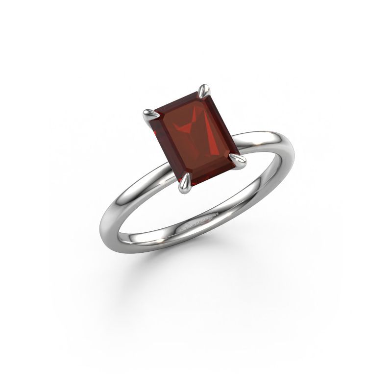 Image of Engagement Ring Crystal Eme 1<br/>950 platinum<br/>Garnet 8x6 mm