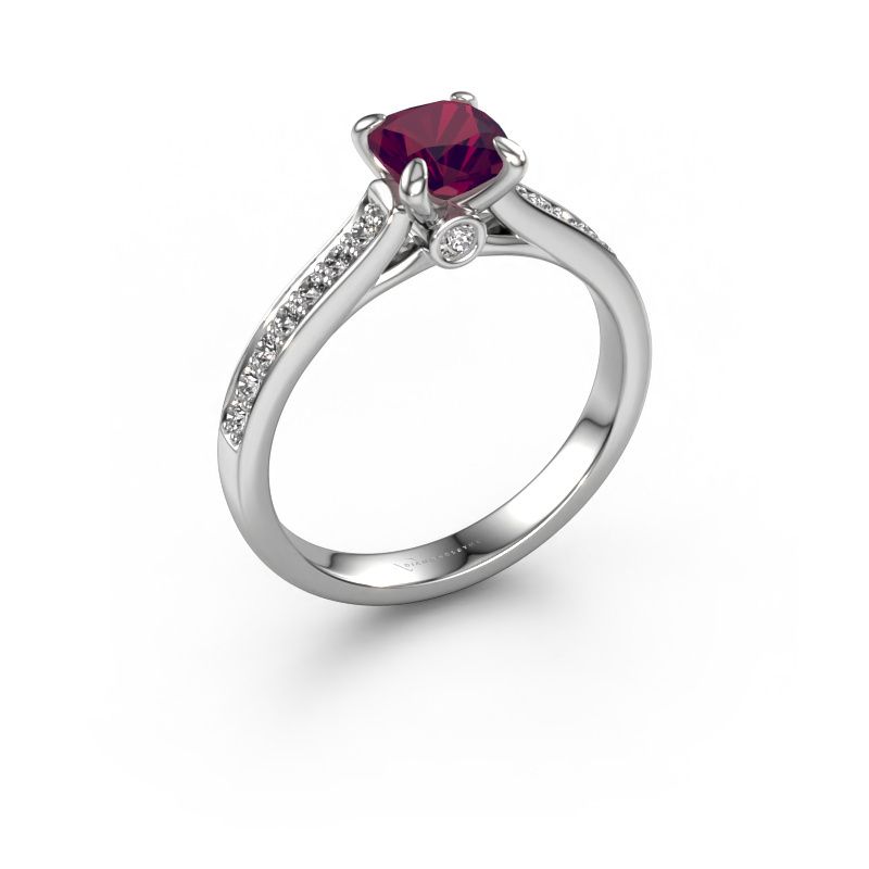 Verlovingsring Valorie cus 2 950 platina rhodoliet 5.5 mm
