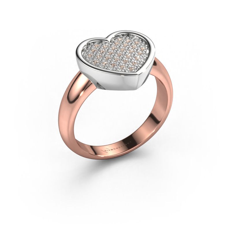 Ring Veerle 585 Roségold Braun Diamant 0.15 crt
