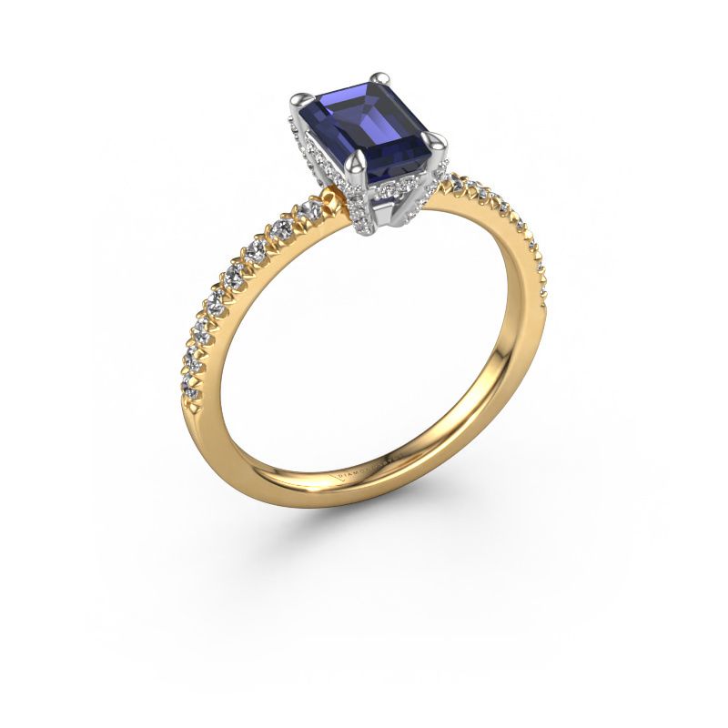 Engagement ring Saskia EME 1 585 gold sapphire 7x5 mm