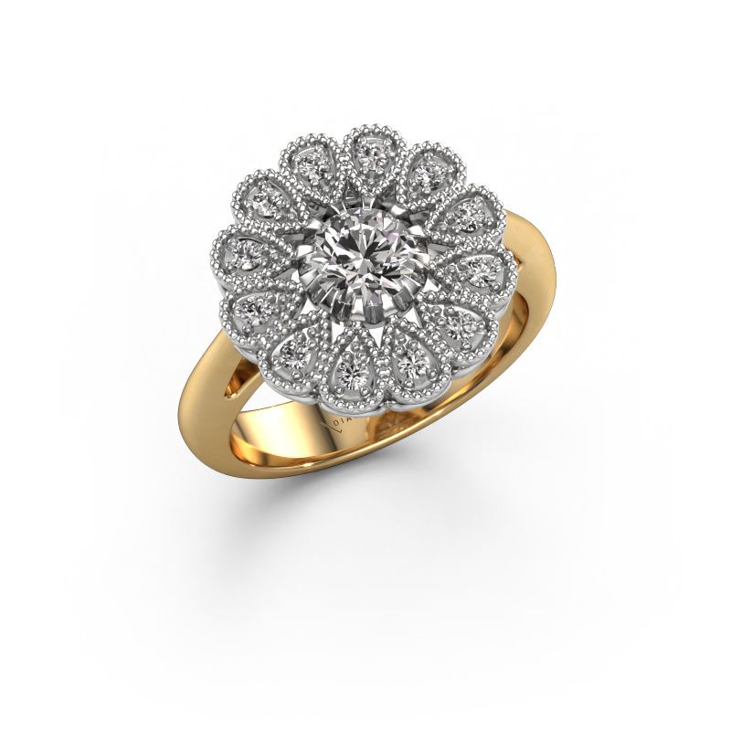 Engagement ring Kaat 585 gold zirconia 5 mm