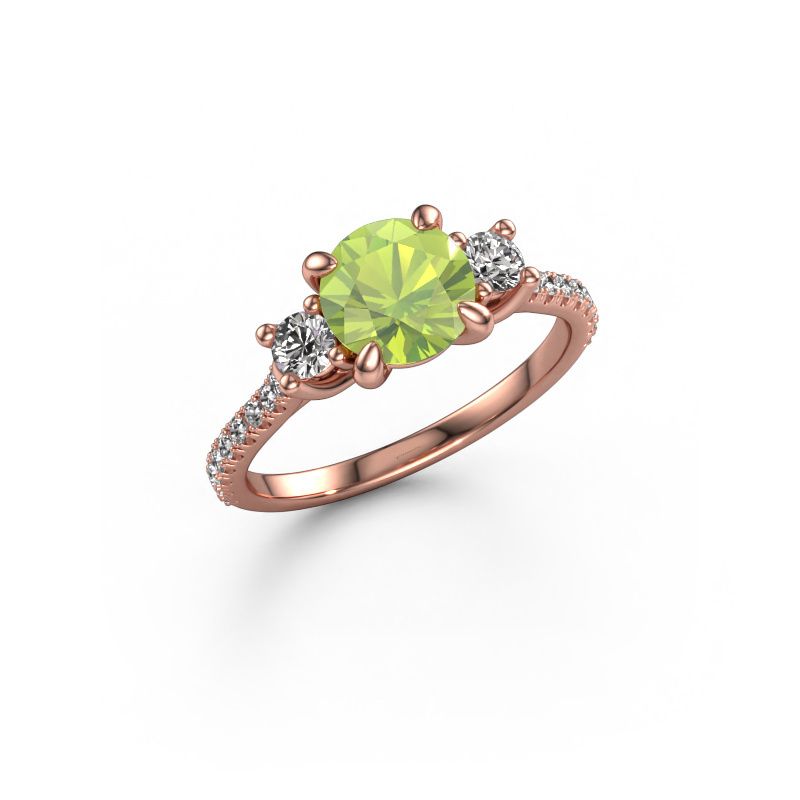 Engagement ring Jesica 585 rose gold peridot 6.8 mm