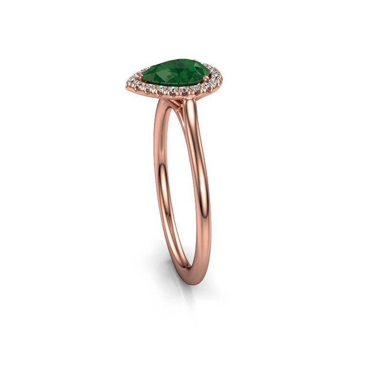 Image of Engagement ring seline per 1<br/>585 rose gold<br/>Emerald 7x5 mm