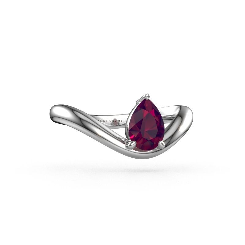 Verlovingsring Femke PER 950 platina rhodoliet 7x5 mm