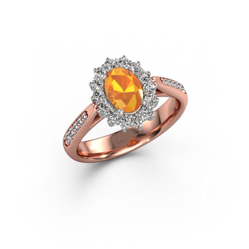 Engagement ring Margien 2 585 rose gold citrin 7x5 mm