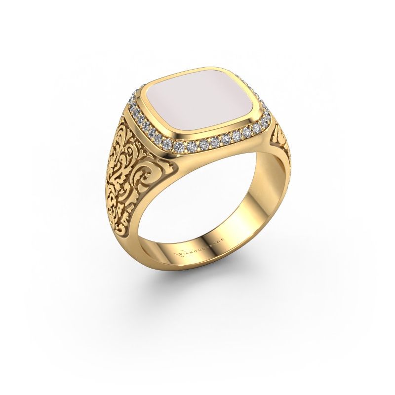 Herrenring Jesse 3 585 Gold Rot Lagenstein 10x10 mm